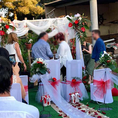 Decoración de boda exterior Floristería Yerba